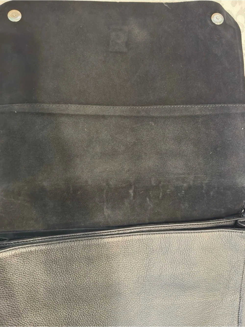 Valentina Black Pebbled Leather Messenger Bag with Adjustable Strap